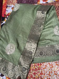 Green Silk Saree with Blouse