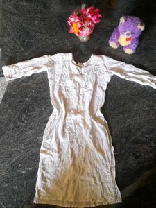 Simple Creame Color Kurti For Girls Women's