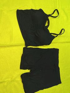 Criss Cross Women&#39;s Bralette And Inner SHorts