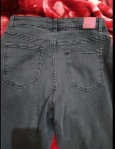 Charcoal Boyfriend Fit High Rise Jeans