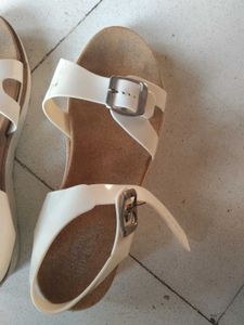 white sandals