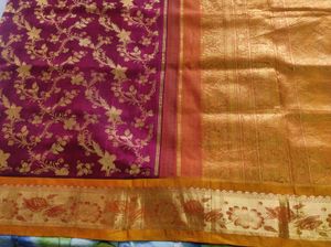 Maroon And Golden Bridal Kanchipuram Silk Saree
