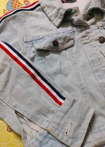 Denim Jacket with Stripes