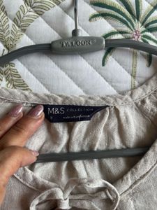 M&amp;S Embroidered Tassel Blouse