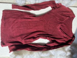 Burgundy Knit Bodycon Dress