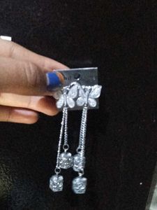 Stylish Silver Tone Dangle Earrings