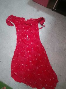 Red Boho Mini Dress