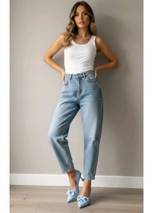 👠Sky Blue Chain Pointed Toe Stilettos-Unused