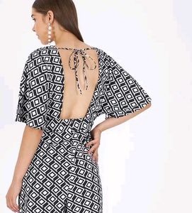 Kibo Brand Chic Geometric Print Romper