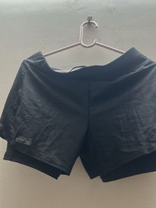 Decathlon double layer workout shorts
