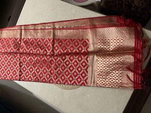 Red Banarasi Silk Dupatta