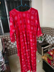 Red Printed Kurta