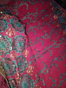Heavy Wedding Embroidery and sequence work saree
