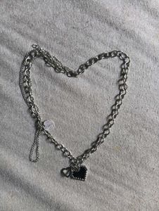 Korean Pixel Heart Layered Chain Necklace