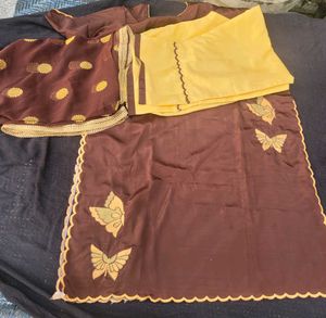 Brown &amp; Yellow Kurta Set