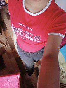 Red Graphic Print Tee