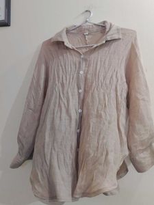 Beige Button-Down Shirt