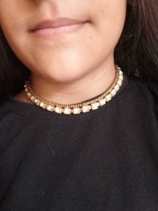 Gold &amp; Crystal Embellished Choker