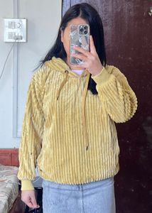 Corduroy Yellow Hoodie