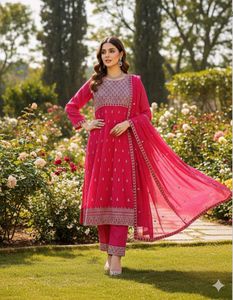 Elegant Pink Embroidered Kurta Set