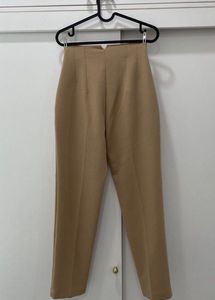 Zara Tan Pleated High Waist Trousers