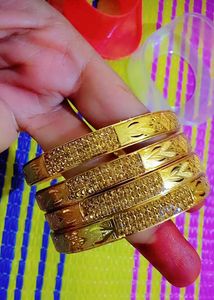 Set of Gold Bangle Bracelets