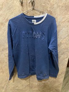 Embossed Print Sweatshirt (Blue)