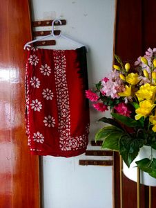 Red Floral Saree