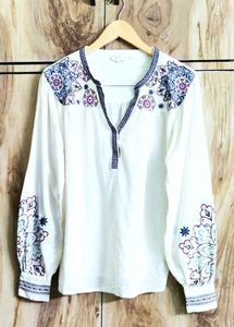 Offwhite Embroidery Design Top Size-42