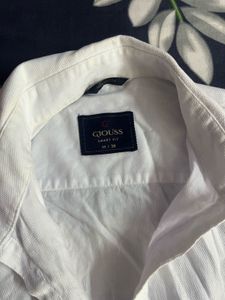 smart fit white cotton shirt