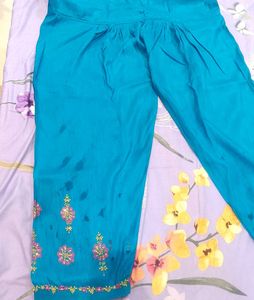 Embroidered Firozi Blue Salwar Suit