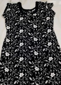 Fully embroidered black colour kurta for ladies