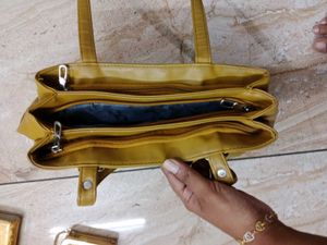 HEBOO Mustard Gulf Leather Bag
