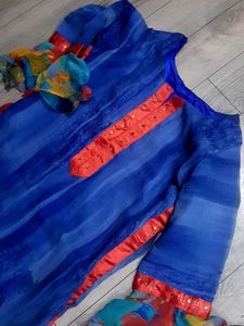 Blue &amp; Red Kurta