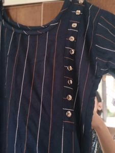 A Navy Blue Colour Straight Kurti