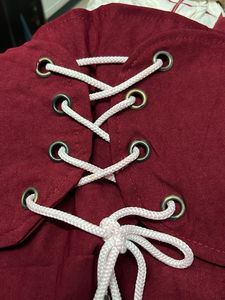 Maroon Pinafore Dress with Blouse