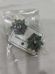 Green Floral Earrings
