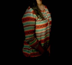 Boho Print Button-Up Top