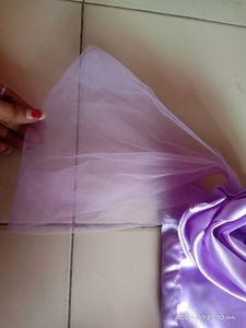 New Design Levender Colour Gown Dress With Full Fl