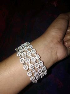 Sparkling White Bangles