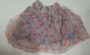 🌸 Organza Floral Block Pleated Skirt | Dreamy🌸