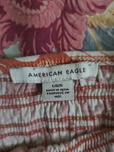 American Eagle Floral Orange Crop Top