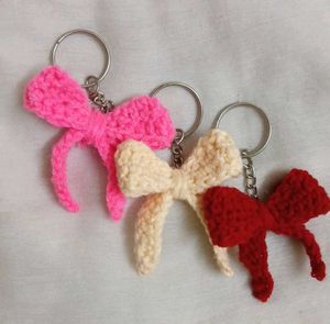 Handmade Crochet Bow Keychains – Set of 3 | Cute🎀