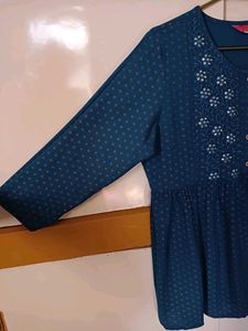 Blue Babydoll Short Kurti