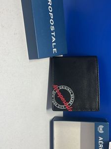 AUTHENTIC AEROPOSTALE BLACK GENUINE LEATHER WALLET