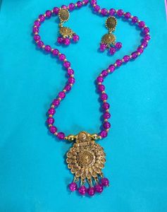Jelly Beads Mala With Earing Set