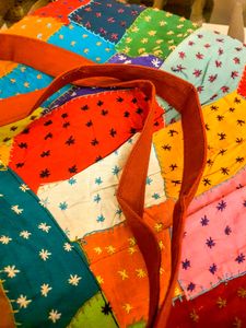 New, Unused, Simple Colourful Tote Bag With Zip Closure