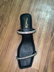 Unique Black Rhinestone Heels