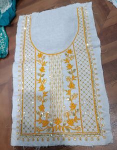 Neck Embroidery Patch White Colour New