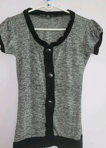 Grey &amp; Black Top. Size XXS To S